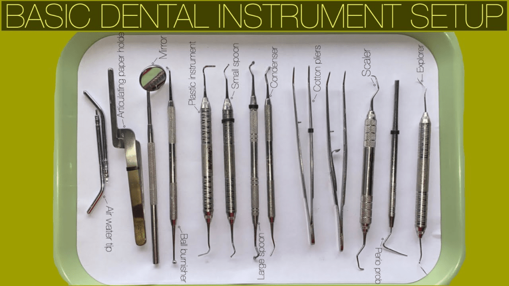 Basic dental instrument setup